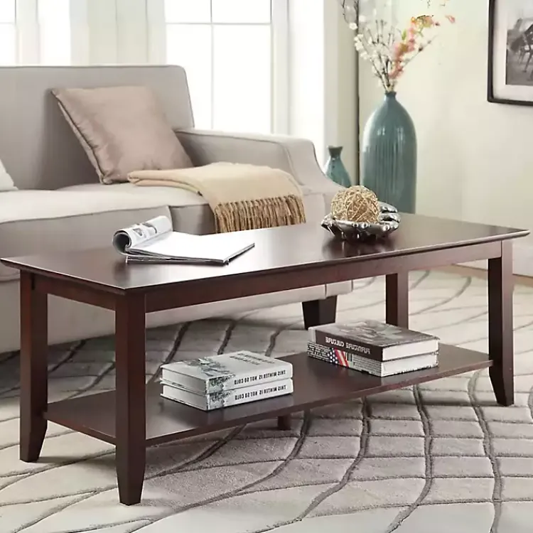 Coffee Tables-Kirklands Home Simple Rectangular Coffee Table Brown