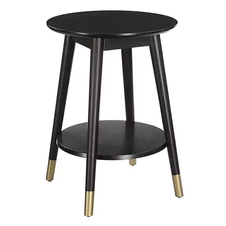 Accent & End Tables-Kirklands Home Mia Round Accent Table Black