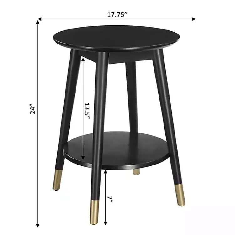 Accent & End Tables-Kirklands Home Mia Round Accent Table Black