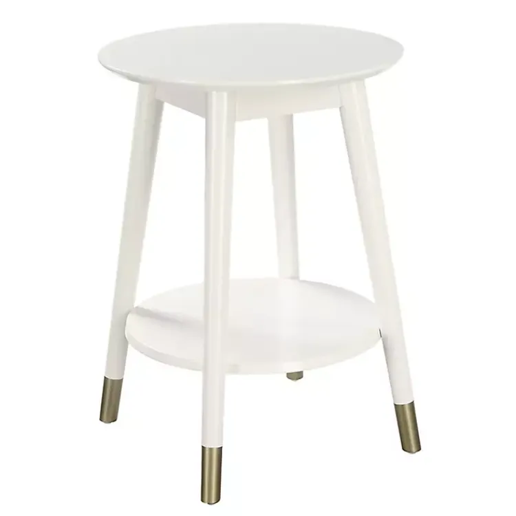 Accent & End Tables-Kirklands Home Mia Round Accent Table White