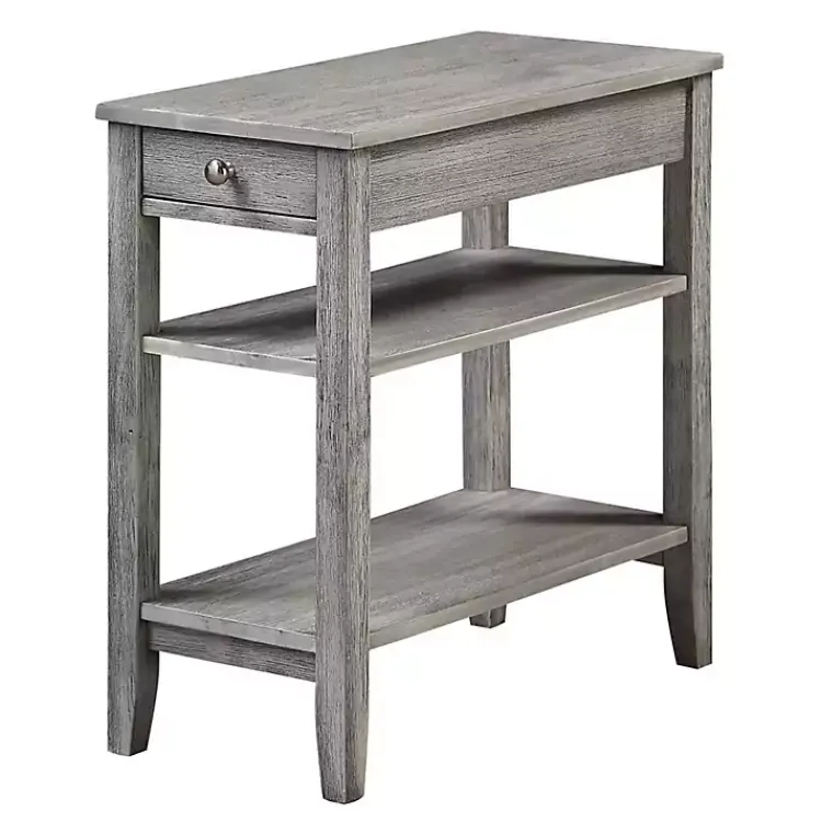 Accent & End Tables-Kirklands Home Double Shelf Wood Accent Table Gray