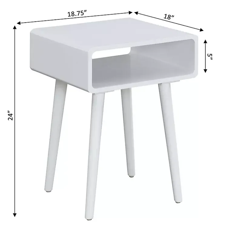 Accent & End Tables-Kirklands Home Curved Edge Open Shelf Accent Table White