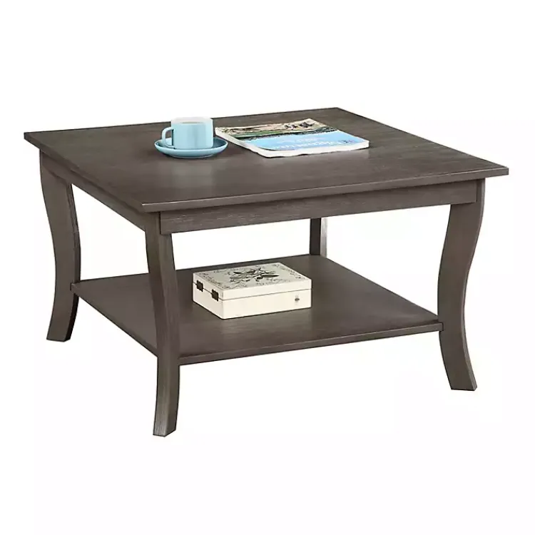 Coffee Tables-Kirklands Home Square wash Curved Legs Coffee Table Gray