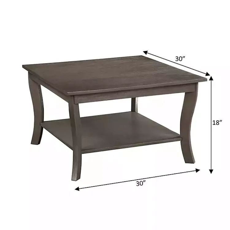 Coffee Tables-Kirklands Home Square wash Curved Legs Coffee Table Gray