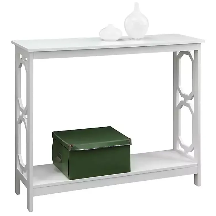 Console Tables-Kirklands Home Octagon Single Shelf Console Table White