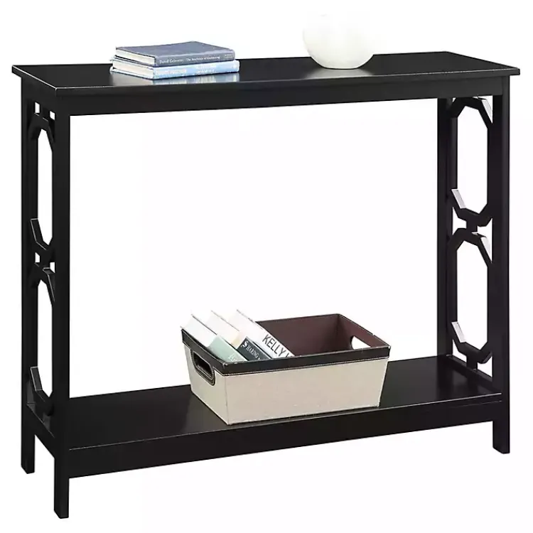 Console Tables-Kirklands Home Octagon Single Shelf Console Table Black