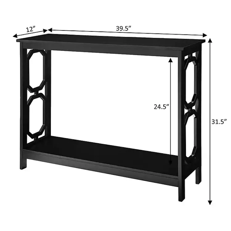 Console Tables-Kirklands Home Octagon Single Shelf Console Table Black