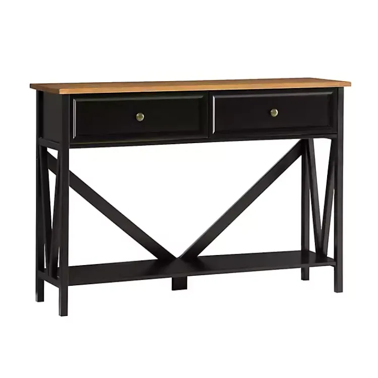 Console Tables-Kirklands Home Cara Console Table Black