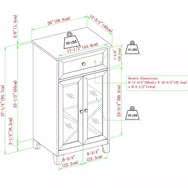 Cabinets & Sideboards-Kirklands Home English Oak Double Door Reeves Cabinet Brown