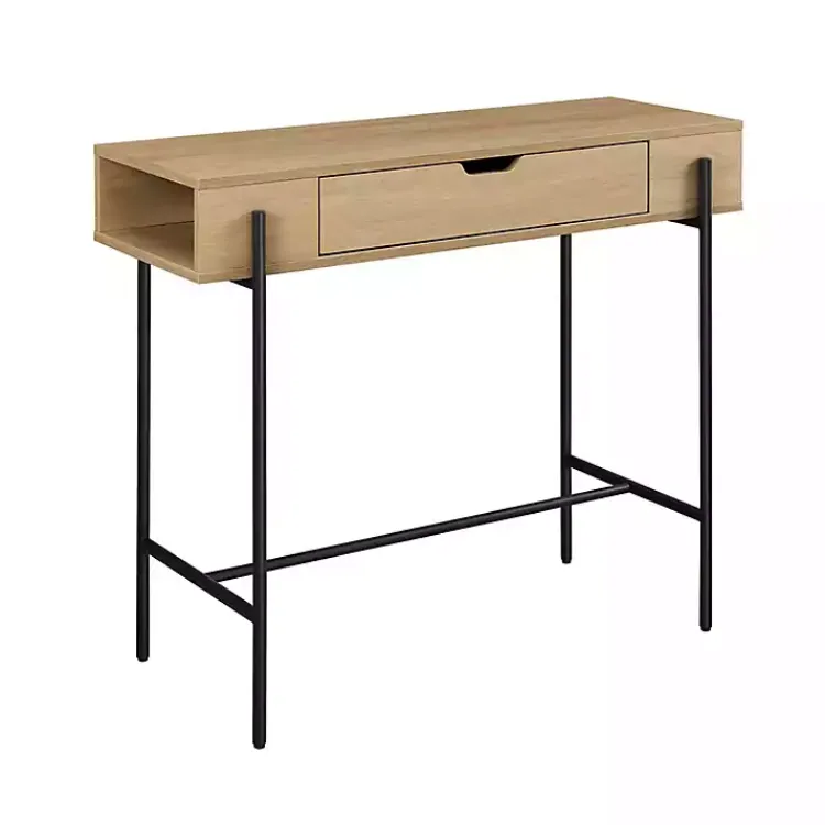 Console Tables-Kirklands Home Coastal Oak Cruz Console Table Tan