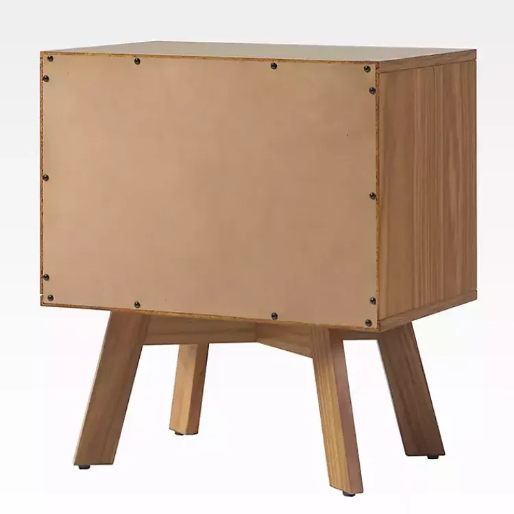 Nightstands-Kirklands Home Mocha Wood Mid-century Modern Nightstand Brown