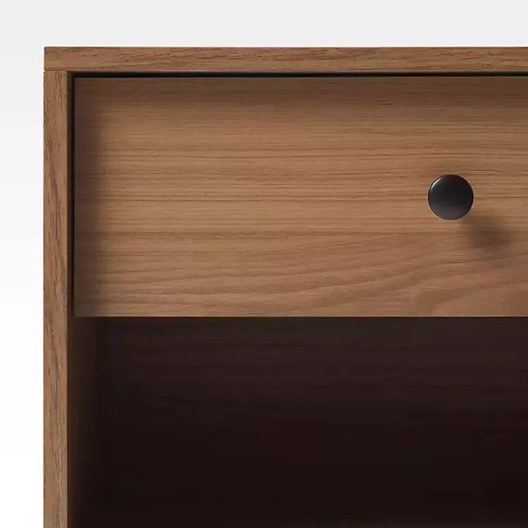 Nightstands-Kirklands Home Mocha Wood Mid-century Modern Nightstand Brown