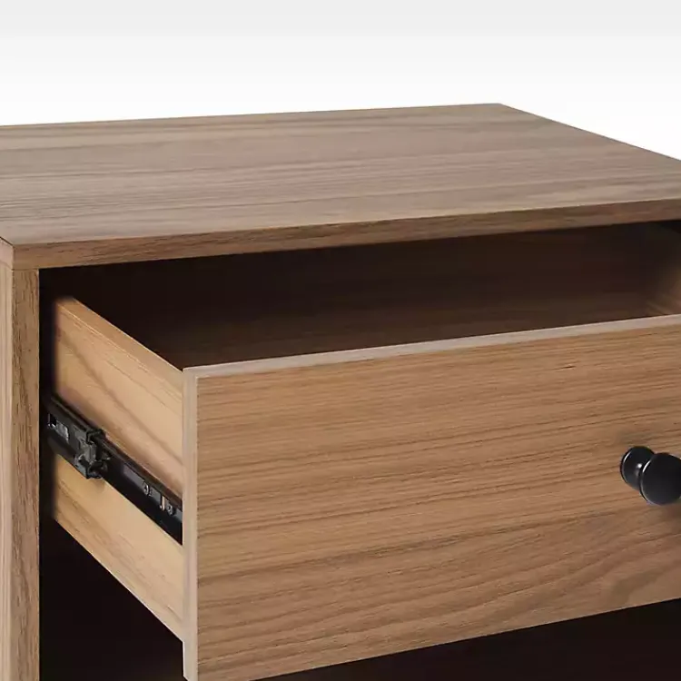 Nightstands-Kirklands Home Mocha Wood Mid-century Modern Nightstand Brown