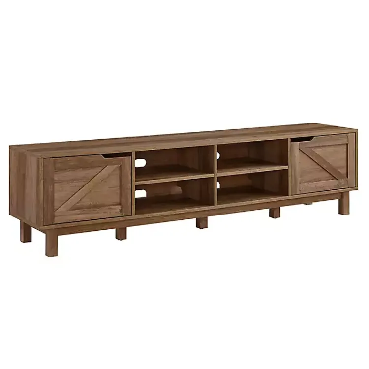 Tv Stands & Media Consoles-Kirklands Home Rustic Oak Barndoor Media Cabinet Brown