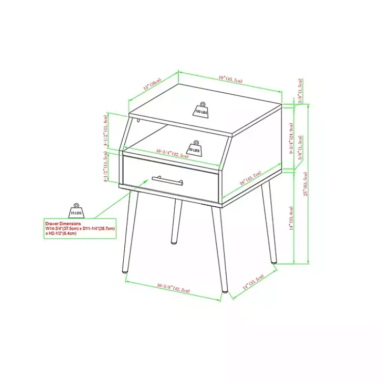Accent & End Tables-Kirklands Home Slate Open Storage Accent Table Gray