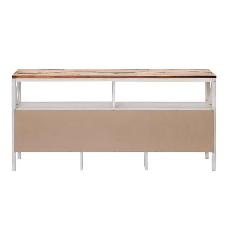 Tv Stands & Media Consoles-Kirklands Home Brown and Whitewashed Wood 3-Drawer Media Cabinet