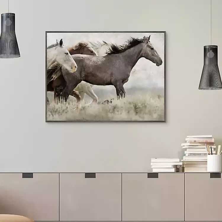 Canvas Art-Kirklands Home Thunder Ridge Distressed Framed Canvas Art Print Gray