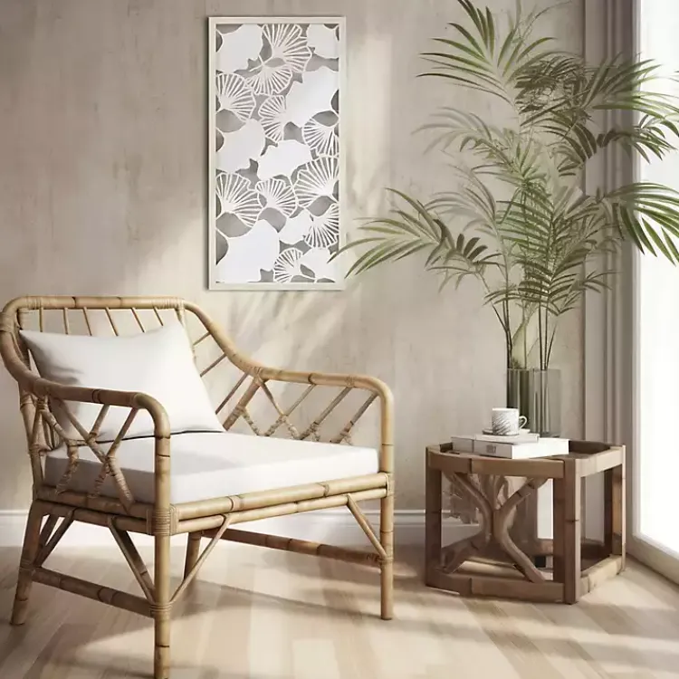 Wall Plaques-Kirklands Home Martha Stewart Rice Paper Ginkgo Leaf Wall Plaque White