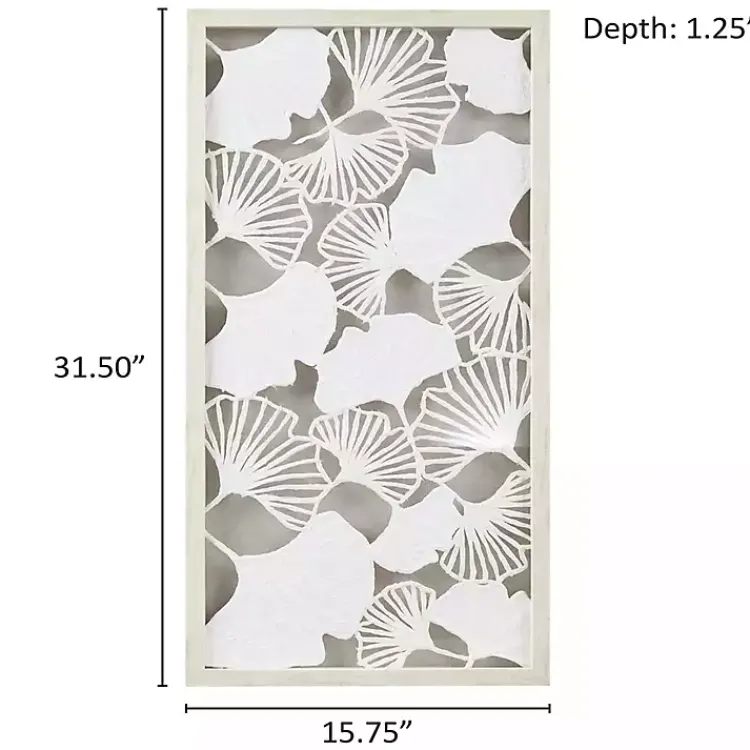 Wall Plaques-Kirklands Home Martha Stewart Rice Paper Ginkgo Leaf Wall Plaque White