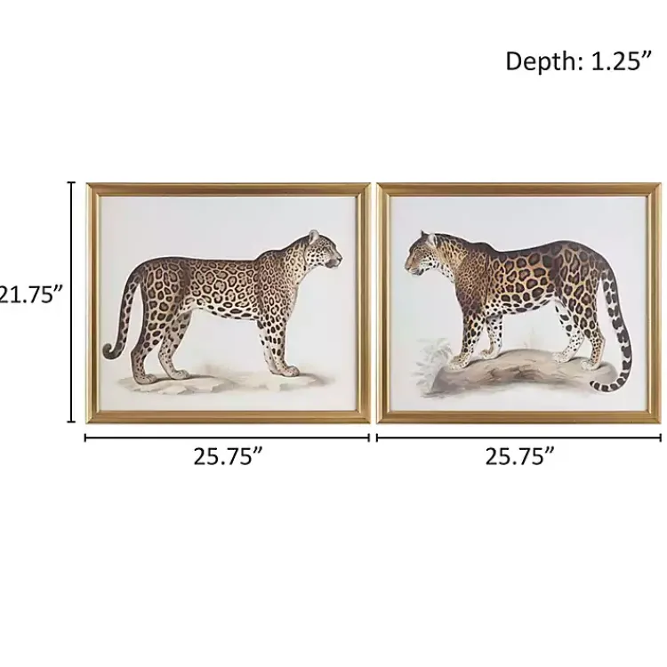 Framed Art-Kirklands Home Martha Stewart Cheetahs Framed Wall Art, Set of 2