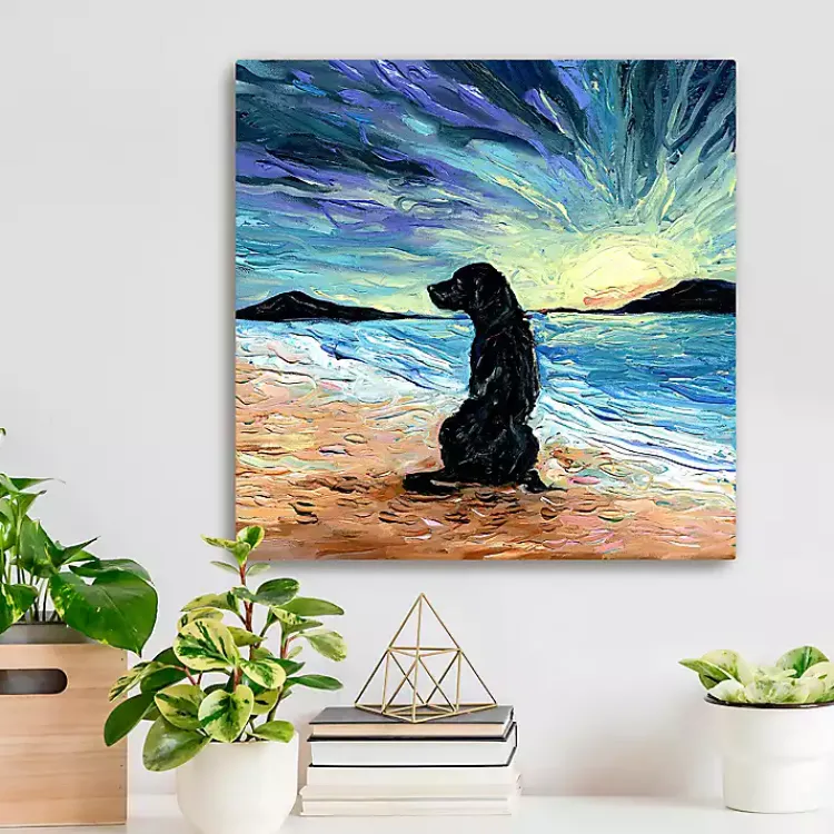 Canvas Art-Kirklands Home Aja Trier Black Lab Beach Days Canvas Art Print