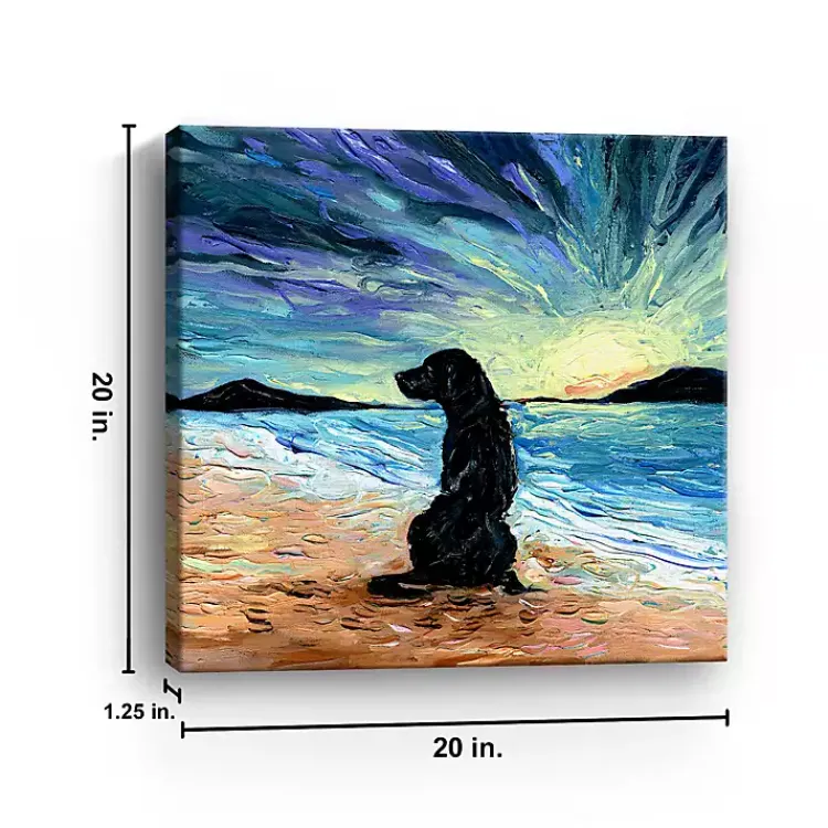 Canvas Art-Kirklands Home Aja Trier Black Lab Beach Days Canvas Art Print
