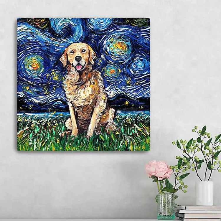 Canvas Art-Kirklands Home Aja Trier Golden Starry Night Canvas Art Print