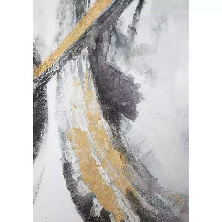 Canvas Art-Kirklands Home Gray and Gold Abstract Framed Canvas Art Print