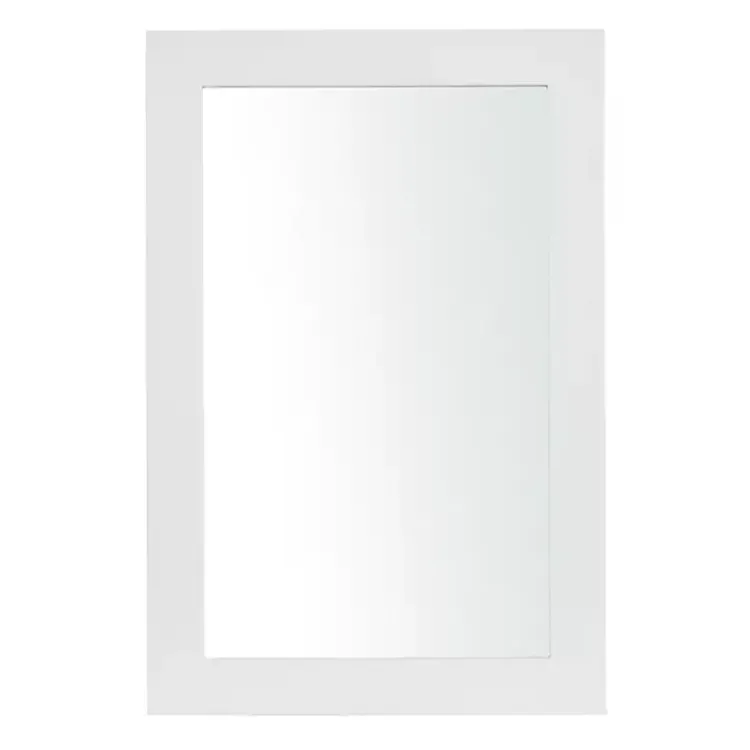 Framed Mirrors-Kirklands Home White Rectangular Wood Wall Mirror