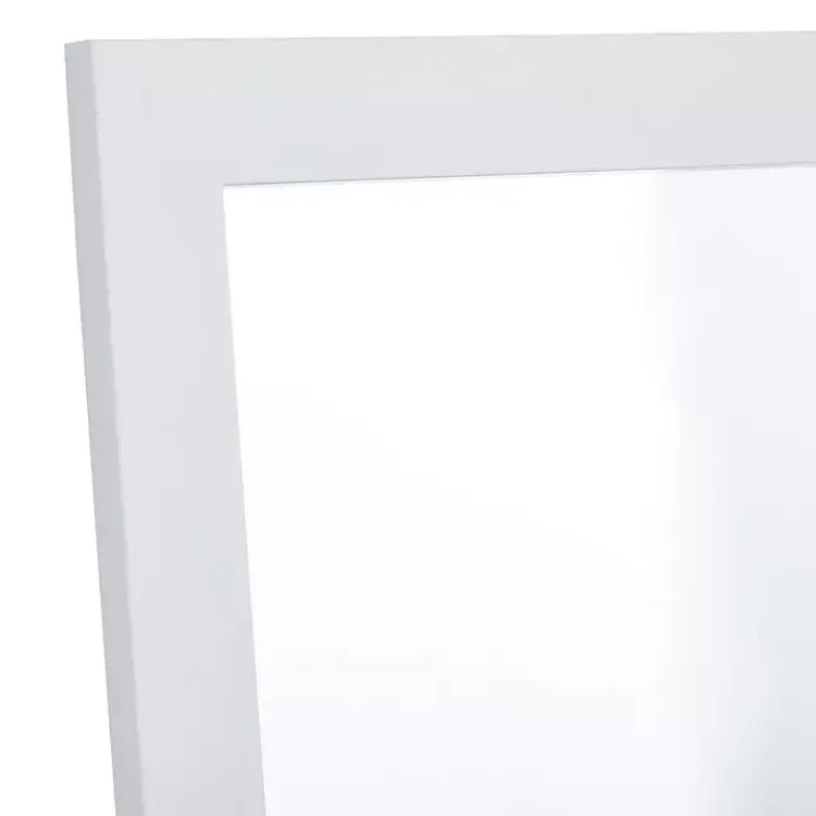 Framed Mirrors-Kirklands Home White Rectangular Wood Wall Mirror