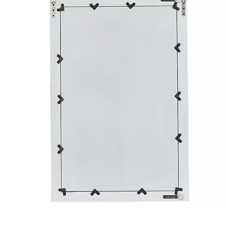 Framed Mirrors-Kirklands Home White Rectangular Wood Wall Mirror