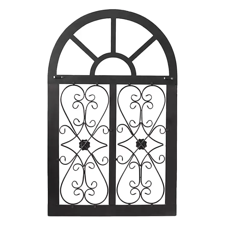 Wall Plaques-Kirklands Home Light Blue Wood Arched Window Wall Plaque