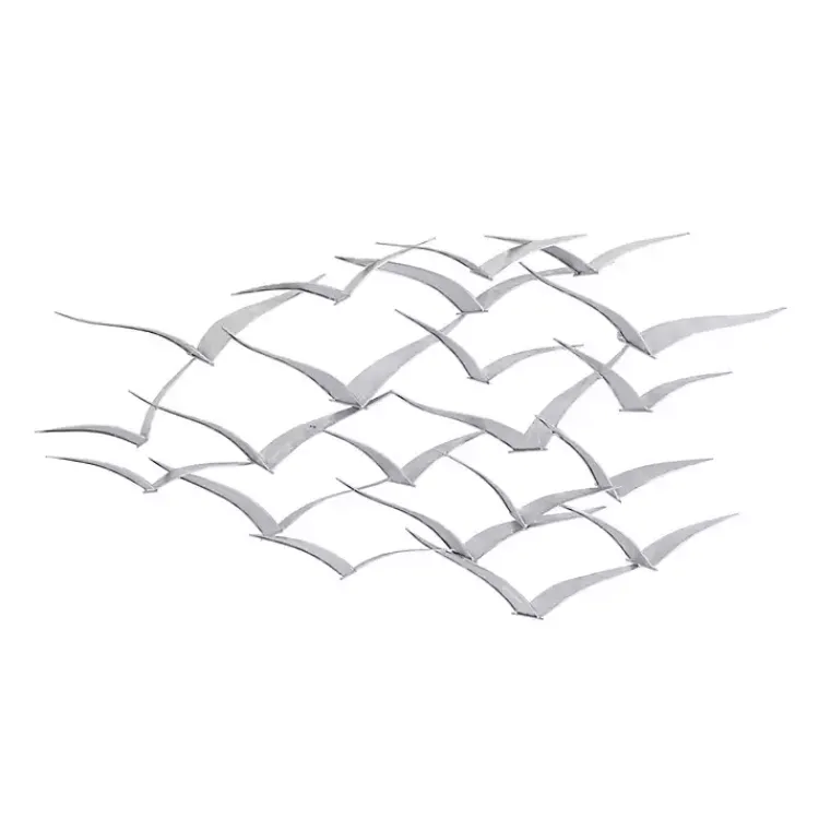 Wall Plaques-Kirklands Home Metal Flock of Birds Wall Plaque Silver