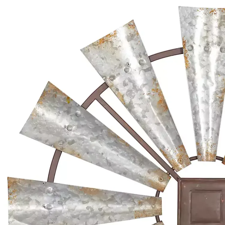 Wall Plaques-Kirklands Home Metal Windmill Wall Plaque Silver
