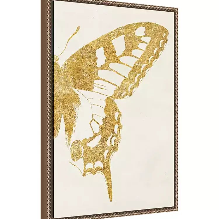 Canvas Art-Kirklands Home Gold Butterfly Wings Framed Canvas Art Print