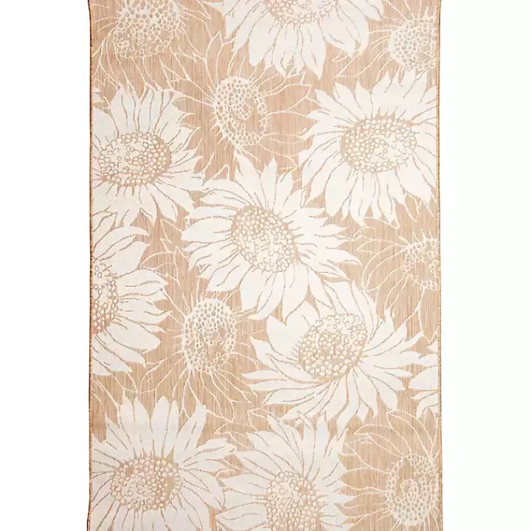 Outdoor Rugs-Kirklands Home Sand Floral Blooms Outdoor Area Rug, 4x7