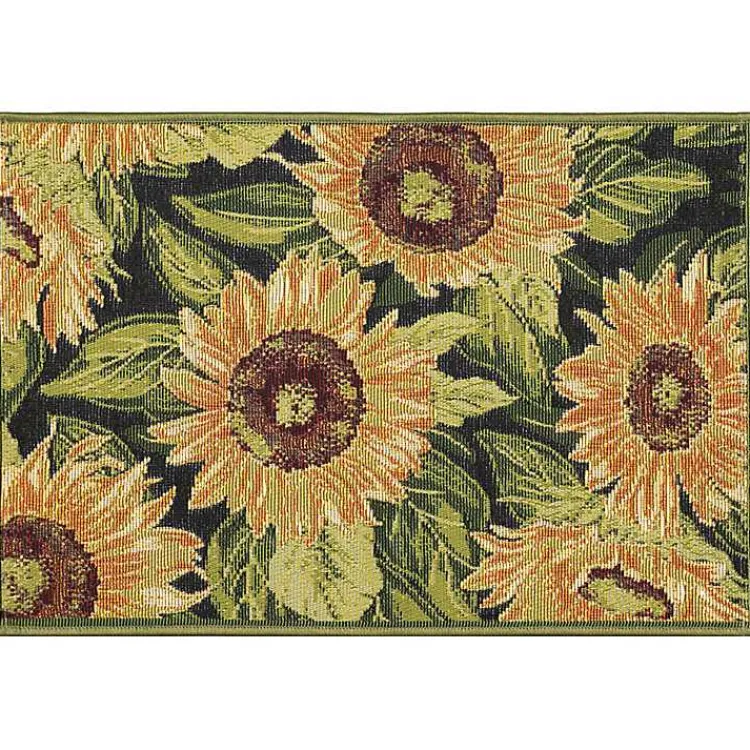 Outdoor Rugs-Kirklands Home Sunflower Blossoms Indoor/Outdoor Rug, 2x3