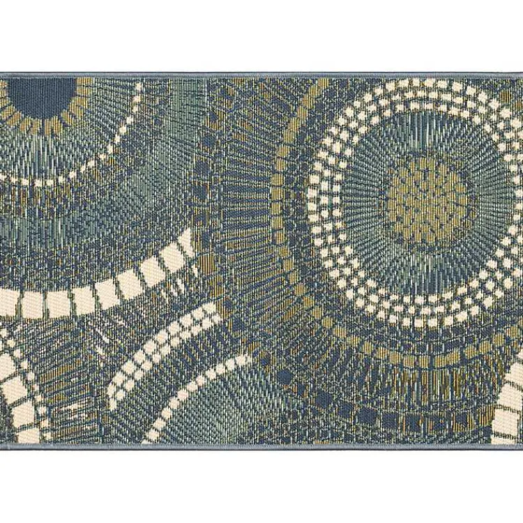 Outdoor Rugs-Kirklands Home Blue & Green Circles Indoor/Outdoor Rug, 3x4