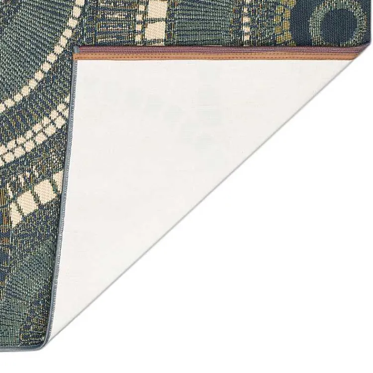 Outdoor Rugs-Kirklands Home Blue & Green Circles Indoor/Outdoor Rug, 3x4