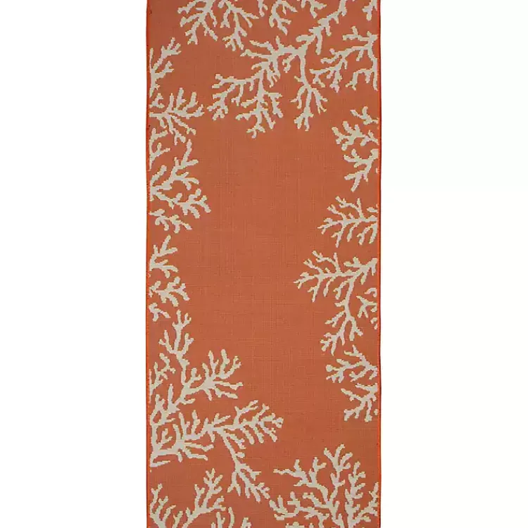 Outdoor Rugs-Kirklands Home Coral Indoor/Outdoor Runner, 1x4 Orange