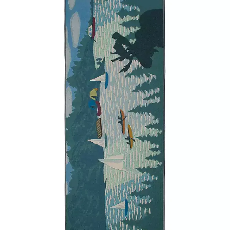 Outdoor Rugs-Kirklands Home Sailboat Lake Indoor/Outdoor Runner, 1x4