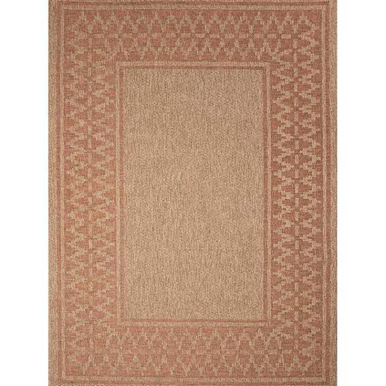 Outdoor Rugs-Kirklands Home Tan & Orange Zig Zag Indoor/Outdoor Area Rug, 7x9