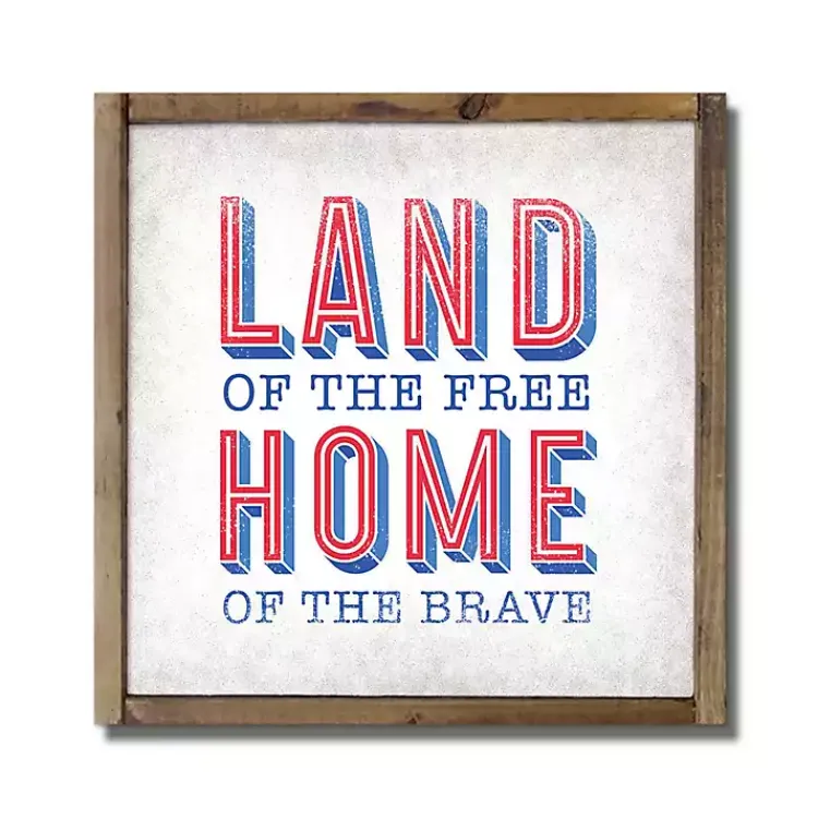 Wall Plaques-Kirklands Home Land of the Free Framed Wood Wall Plaque