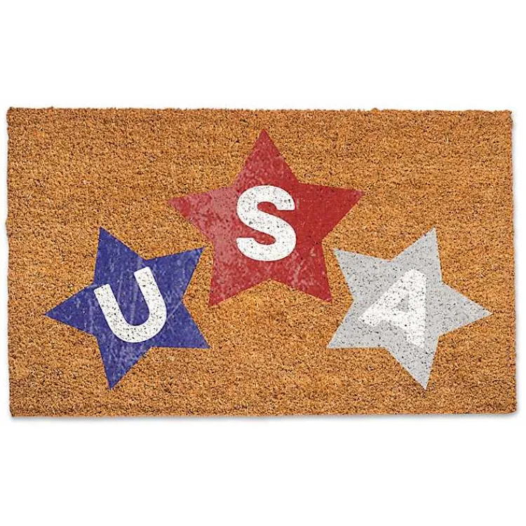 Doormats-Kirklands Home USA Stars 4th of July Coir Doormat