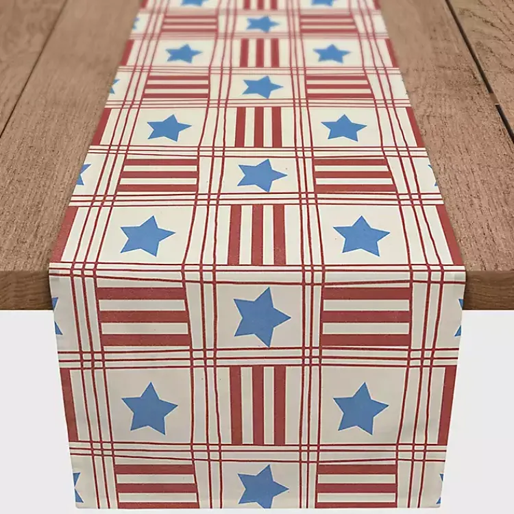 Table Linens-Kirklands Home 4th of July Stars & Stripes Table Runner, 90 in.