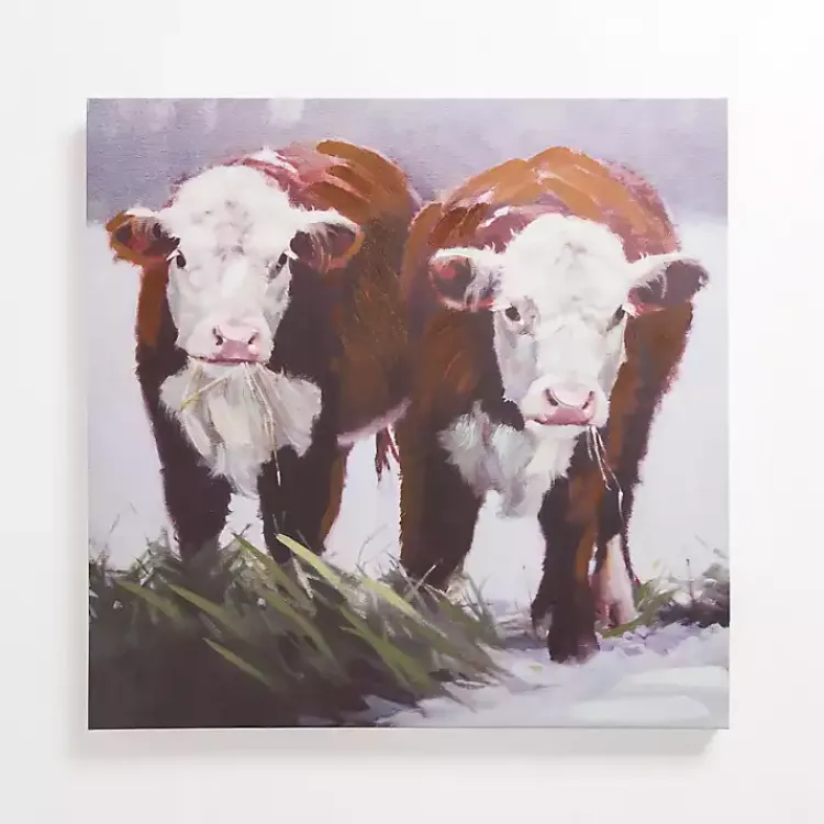 Canvas Art-Kirklands Home Winter Cows Canvas Art Print