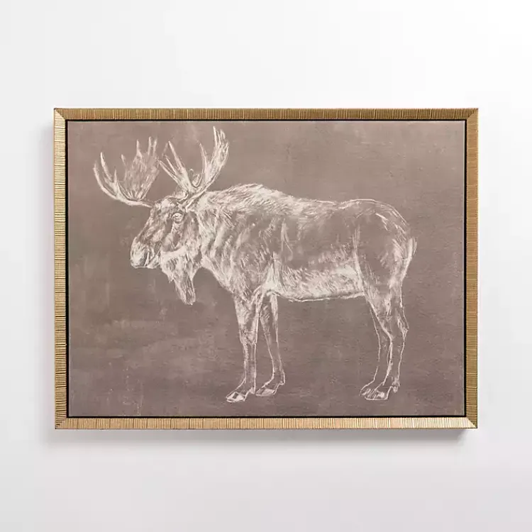 Canvas Art-Kirklands Home Antique Moose Framed Canvas Art Print