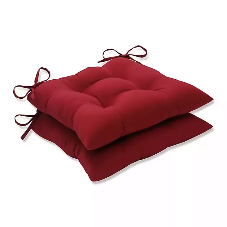 Outdoor Cushions & Pillows-Kirklands Home Tufted Square Outdoor Seat Cushions, Set of 2 Red
