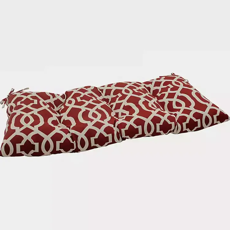Outdoor Cushions & Pillows-Kirklands Home Red New Geometric Outdoor Bench Cushion