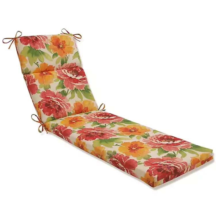 Outdoor Cushions & Pillows-Kirklands Home Watercolor Primrose Outdoor Chaise Cushion